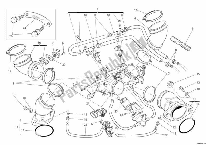 Todas las partes para Cuerpo Del Acelerador de Ducati Monster 1100 EVO ABS 2012